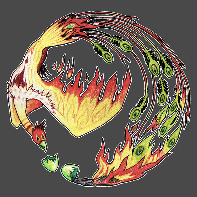 Phoenix Considers Life in Death (Tattoo Design)